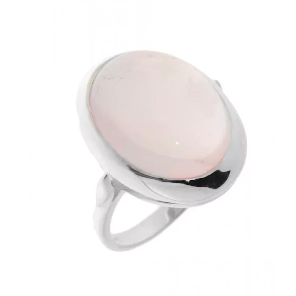 Bague Argent Quartz Rose Ovale 18x13mm Ref. 22356