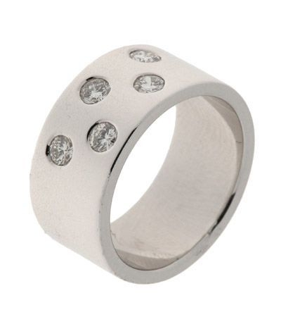 Bague Large Or Blanc Diamants 0,66 carats Ref. 911990 Bague Large Or Blanc Diamants 0,66 carats Ref. 911990