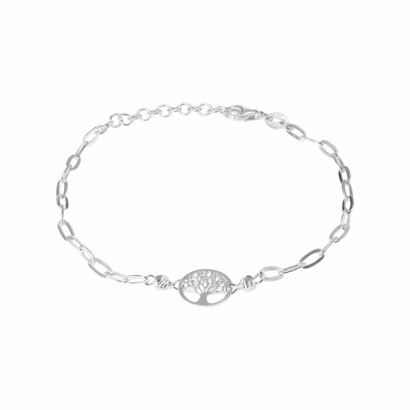 Bracelet Argent Arbre De Vie Et Perles Cisel Es Ref