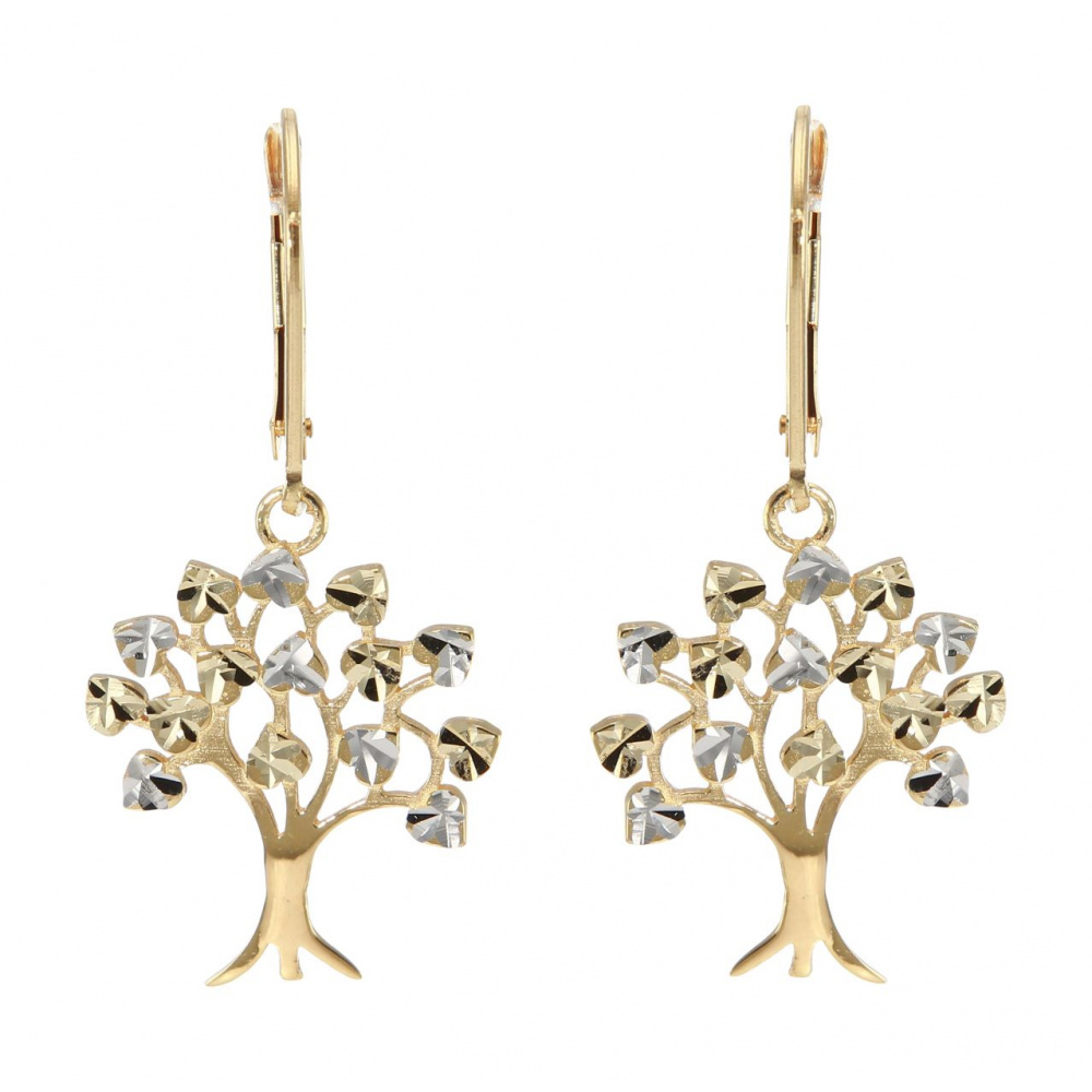 Boucles D Oreilles Dormeuses Arbre De Vie 2 Ors 375 Ref 51517