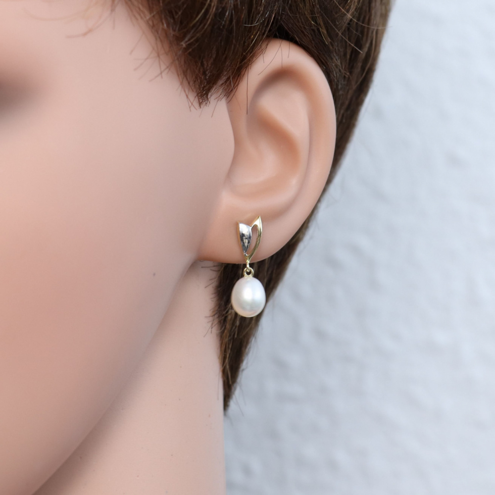 Boucles D Oreilles Pendantes Perle Goutte Ref 31540