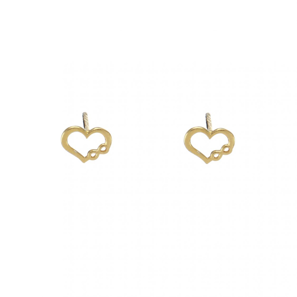 Boucles D Oreilles Puces Argent Dor Coeur Et Infini Ref