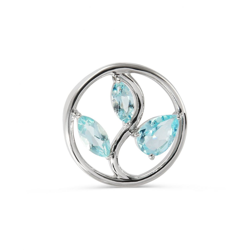 Pendentif Arbre De Vie Argent Et Topaze Bleue Trait E Ref