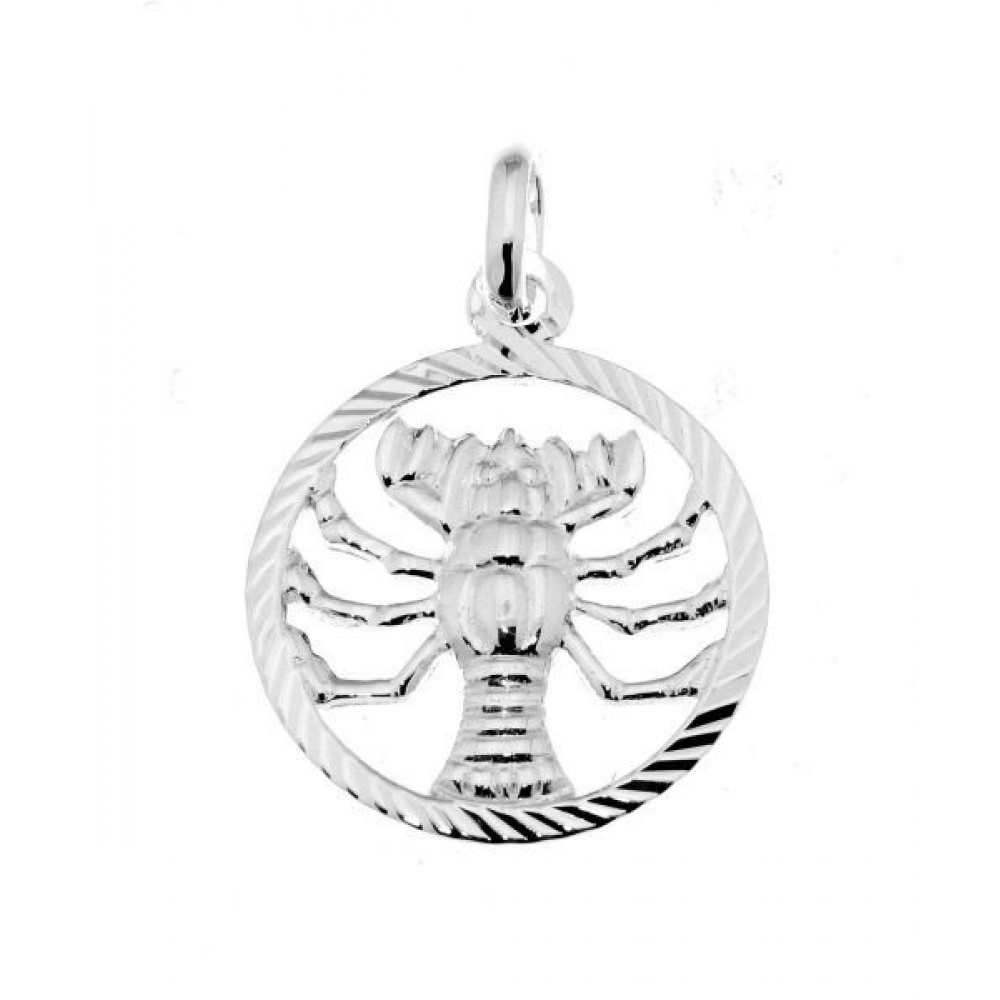 Pendentif Argent Zodiaque Cancer Diam Mm Ref