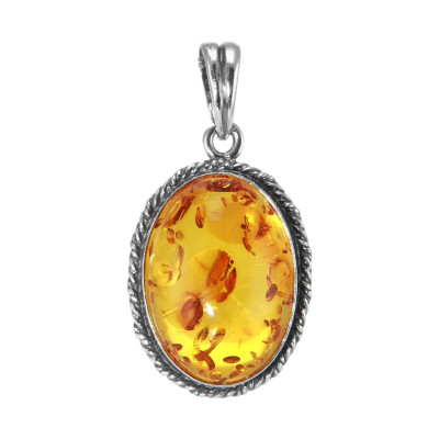 Pendentif Ambre Ovale 22x16mm