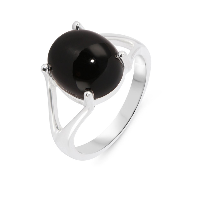 Bague Argent 925 Onyx Ovale 12x10mm