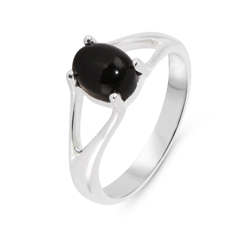 Bague Argent 925 Onyx Ovale 8x6mm