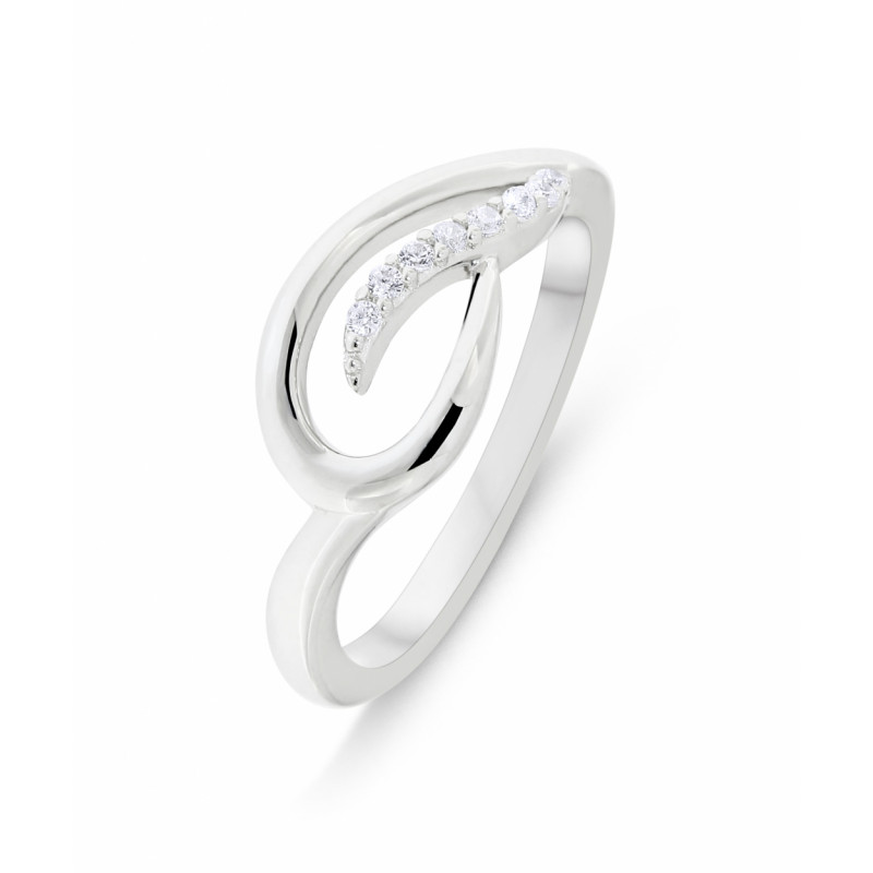 Bague en Argent 925 rhodié et Oxyde de zirconium