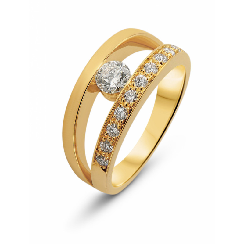 Bague Or Jaune 750 Diamant