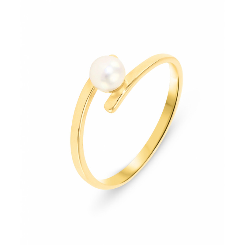 Bague Perle de culture 4mm et Or Jaune