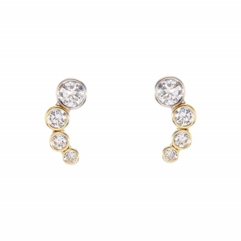 Boucles d'oreilles 2 ors 375 Oxydes de zirconium