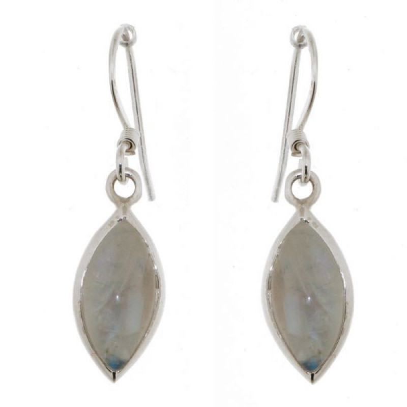 Boucles d'oreilles Argent 925 Labradorite  Navette 14x7mm