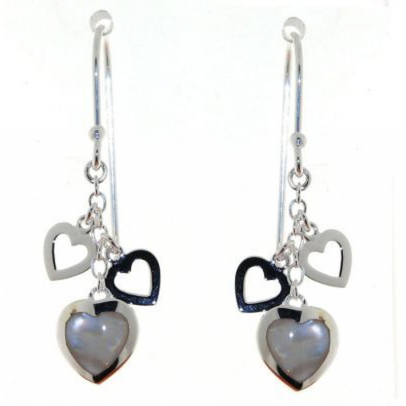 Boucles d'oreilles Argent  Nacre Coeur