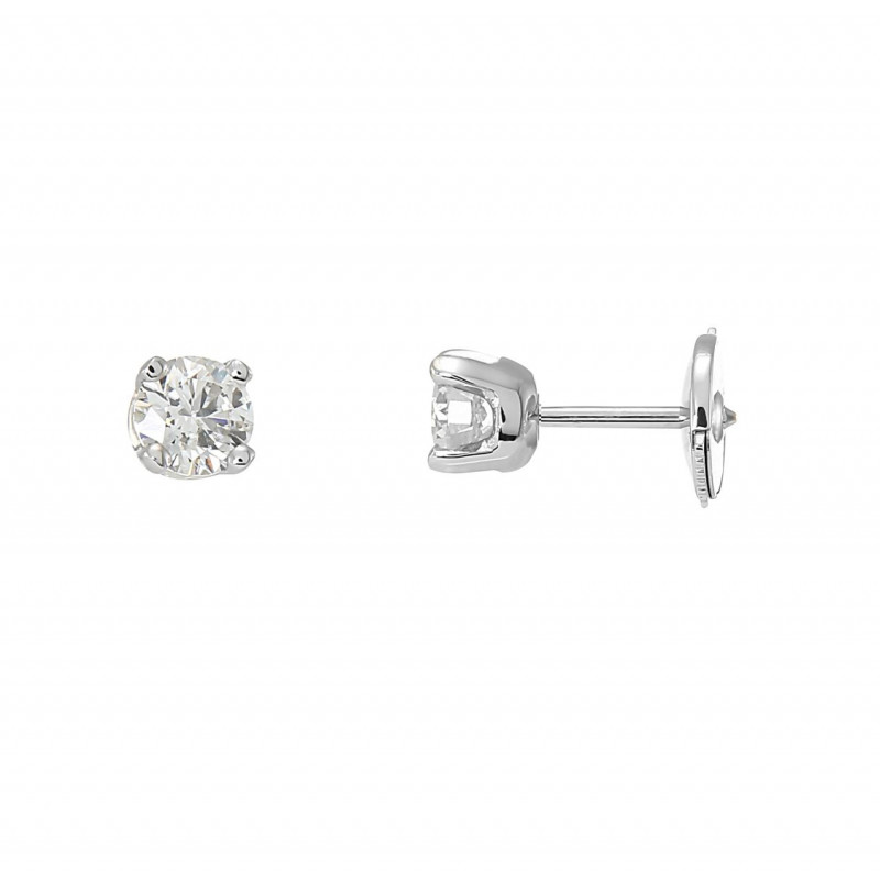 Boucles d'oreilles Diamant 1 Carat Or Blanc 750