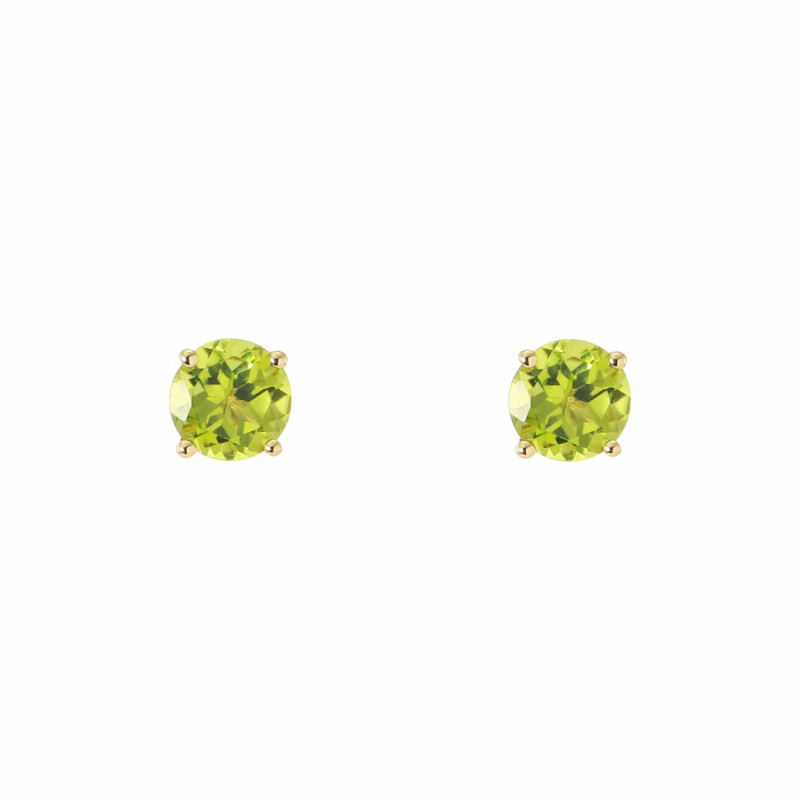 Boucles d'oreilles Or Jaune 750 Péridot 5mm