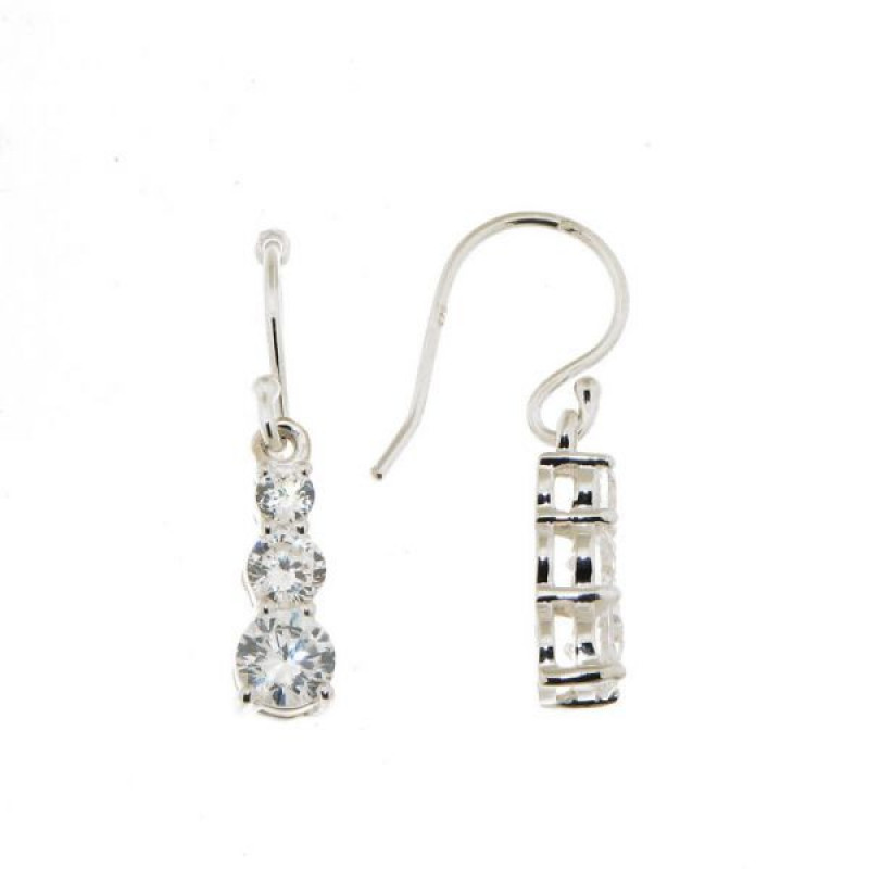 Boucles d'oreilles Trilogie Argent 925 Oxyde de Zirconium