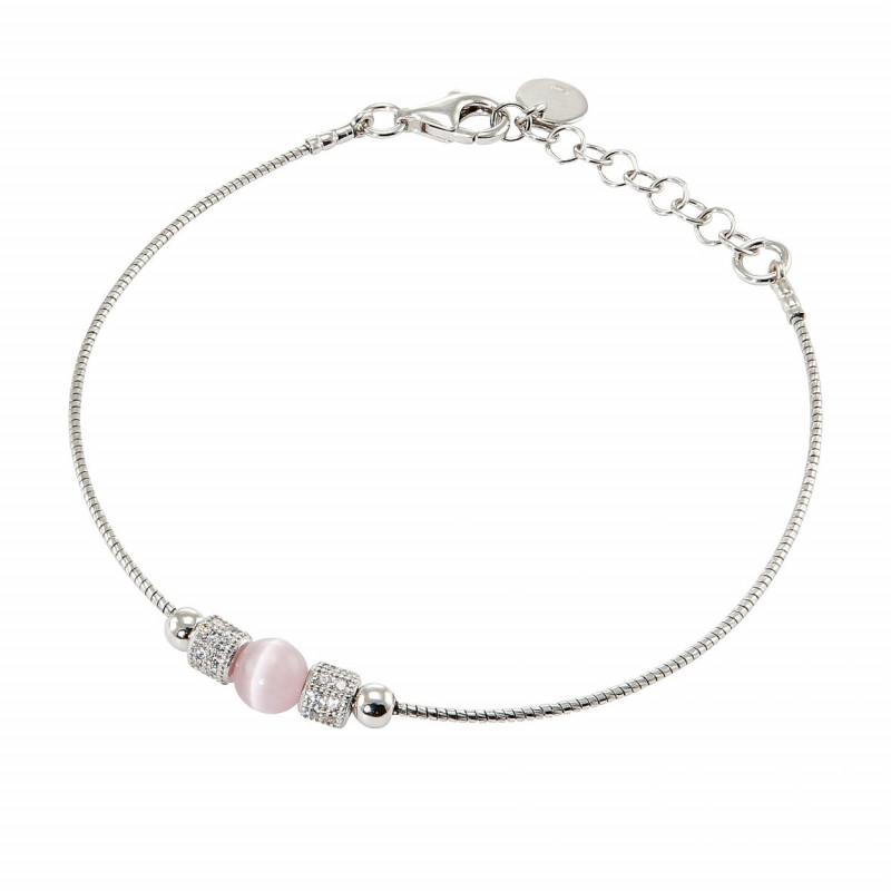 bracelet oeil de chat rose