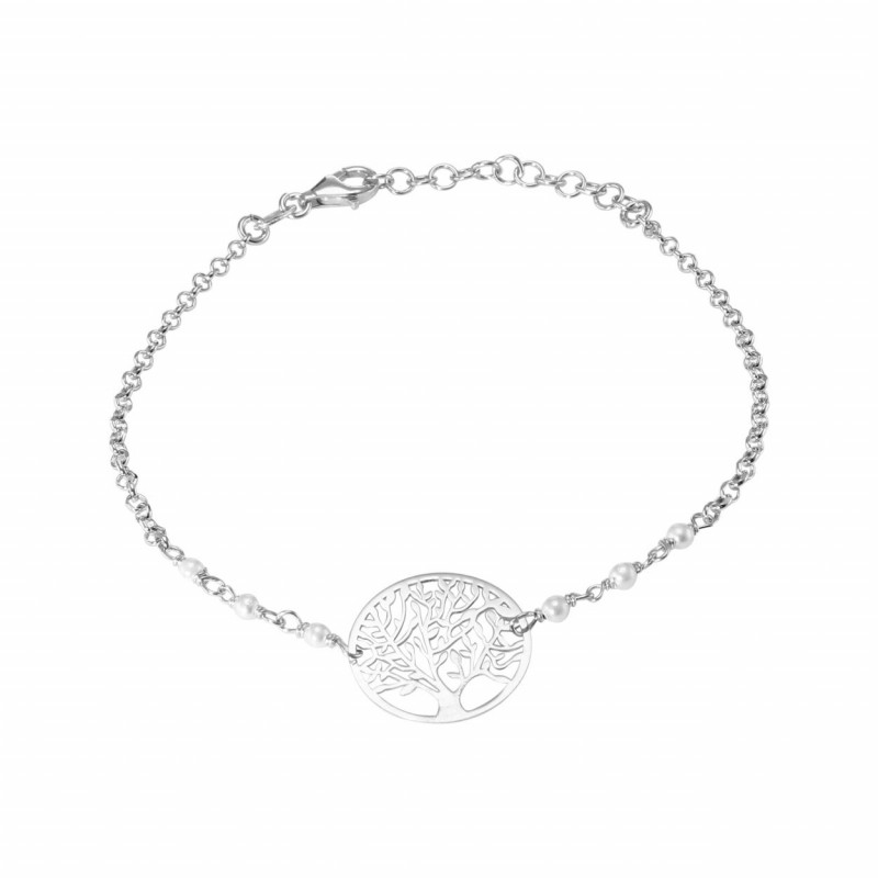 Bracelet Argent Arbre de vie et perles fantaisies