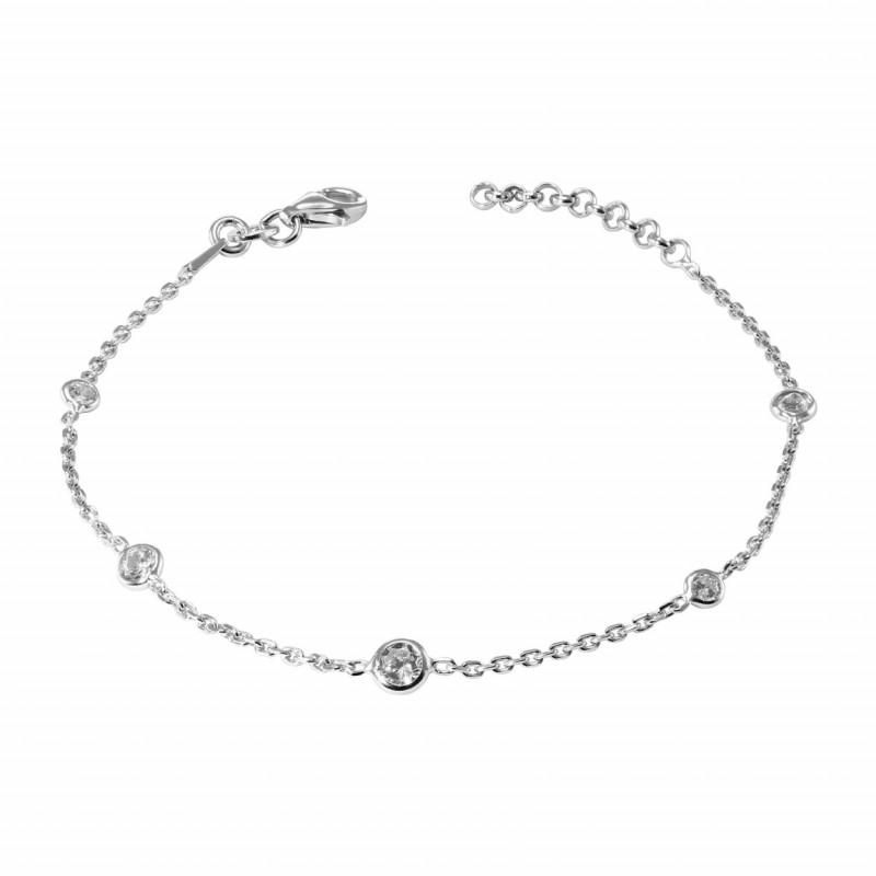 Bracelet argent rhodié oxydes de zirconium