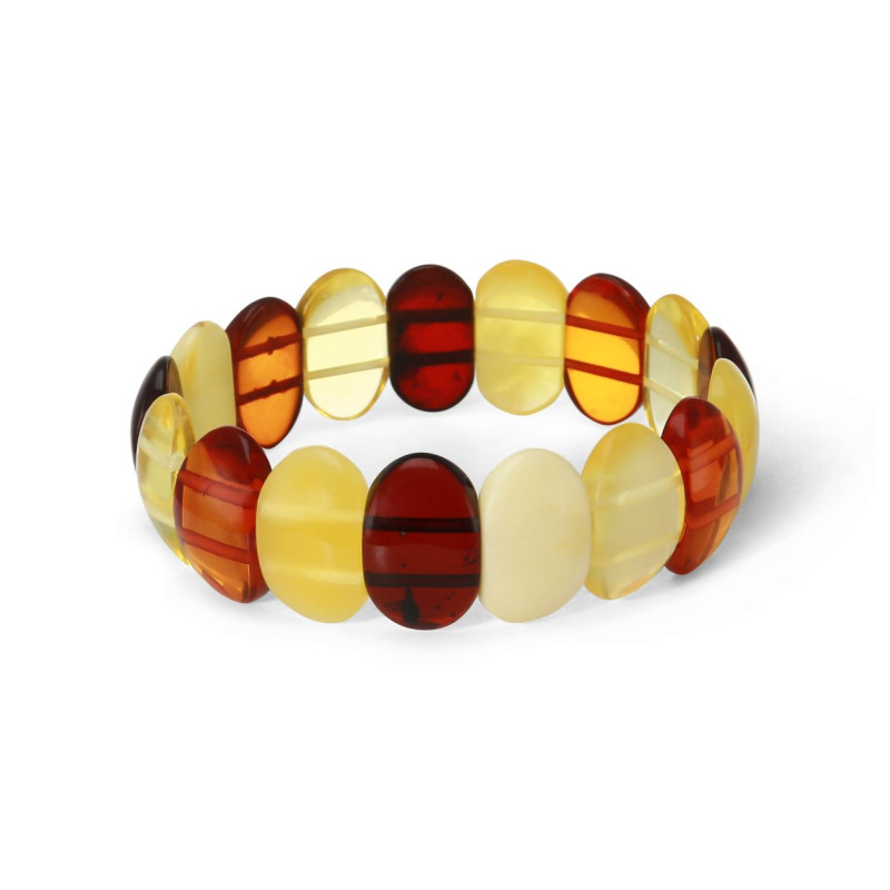 Bracelet Plaquettes Ambre multicolore 19mm x 18.2cm