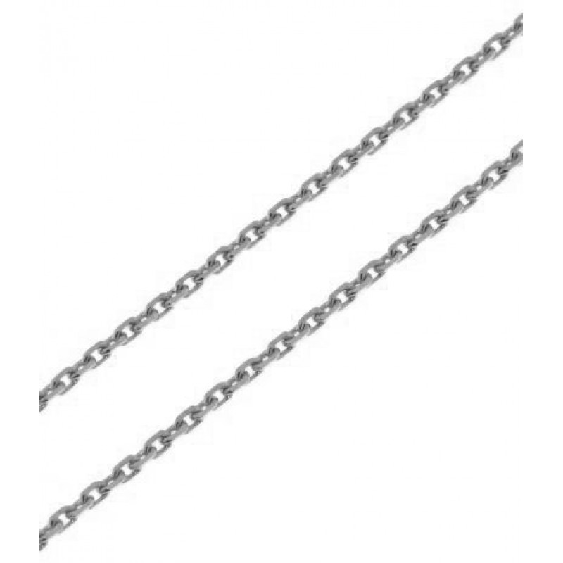 Chaine Or Blanc 375 maille forçat 1.4mm - 50cm