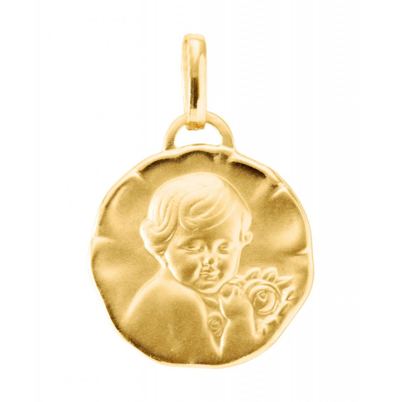 Médaille Cherubin Ronde en Or Jaune 375 (15mm)