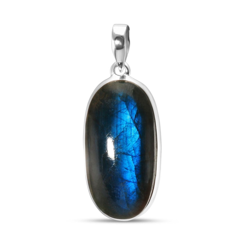 Pendentif Argent 925 Labradorite Ovale 17x33mm