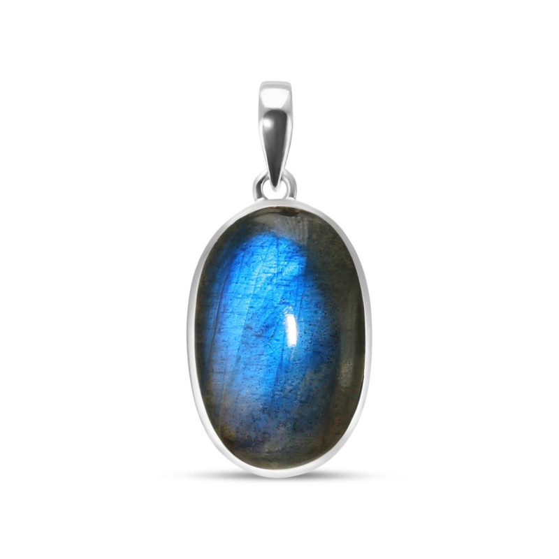 Pendentif Argent 925 Labradorite Ovale 19x27mm