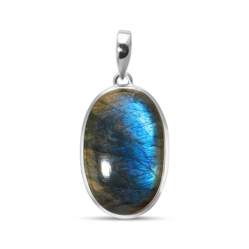 Pendentif Argent 925 Labradorite Ovale 19x30mm