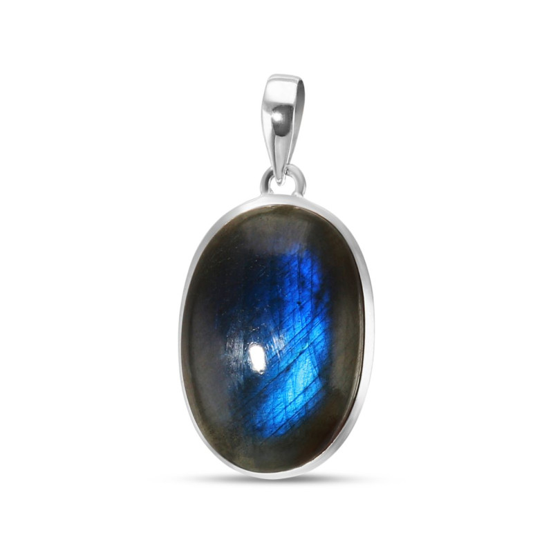 Pendentif Argent 925 Labradorite Ovale 20x29mm