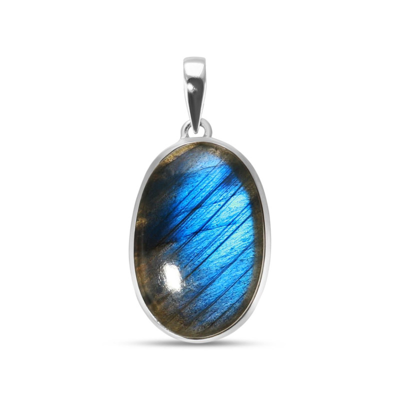 Pendentif Argent 925 Labradorite Ovale 20x30mm