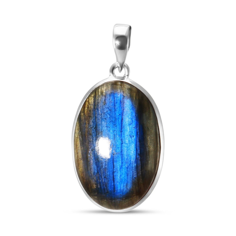 Pendentif Argent 925 Labradorite Ovale 21x30mm