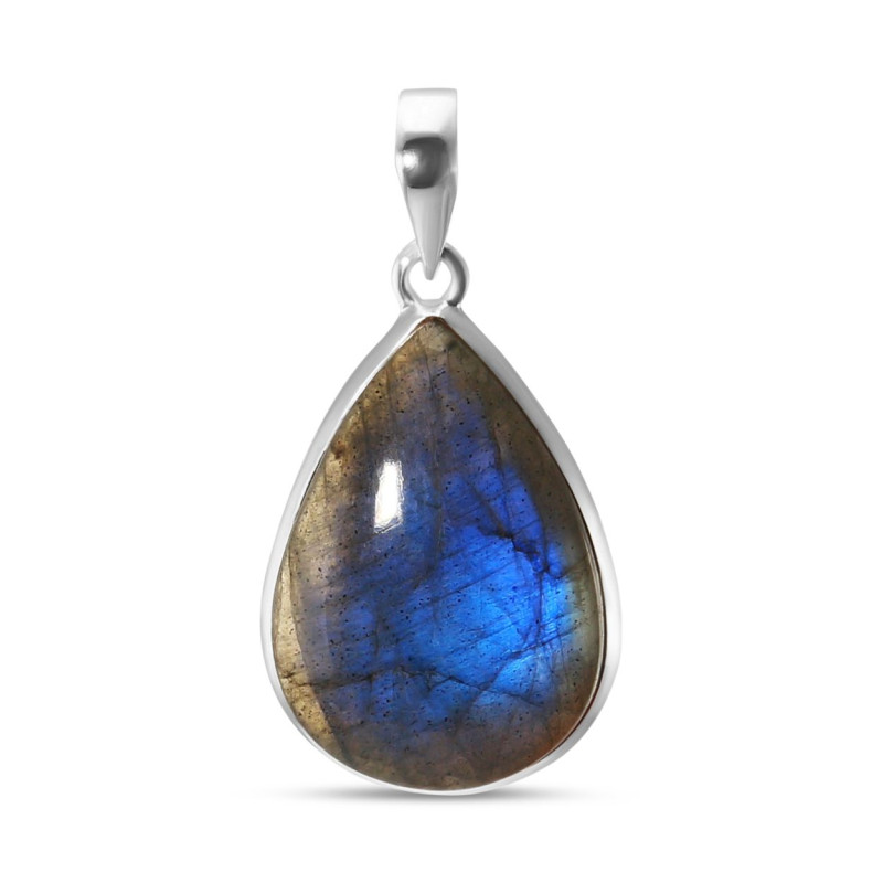 Pendentif Argent 925 Labradorite Ovale 21x30mm