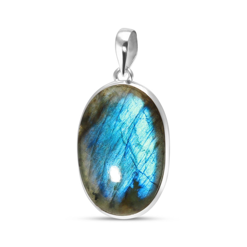 Pendentif Argent 925 Labradorite Ovale 21x31mm