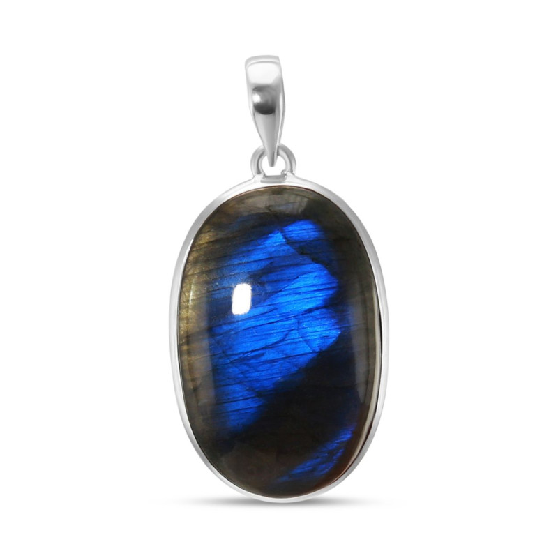 Pendentif Argent 925 Labradorite Ovale 22x34mm