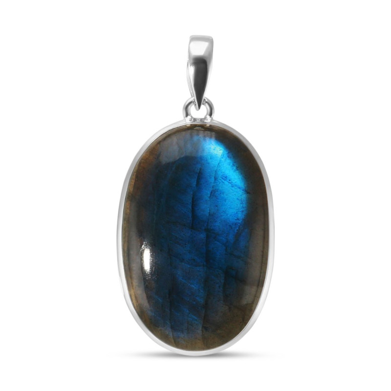 Pendentif Argent 925 Labradorite Ovale 23x35mm