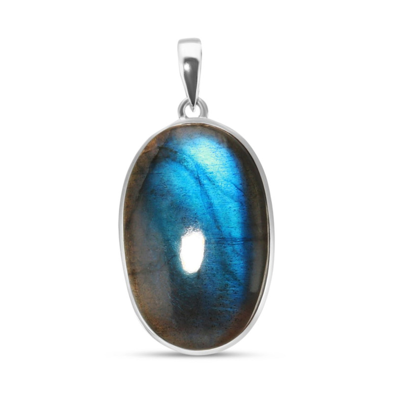 Pendentif Argent 925 Labradorite Ovale 23x35mm