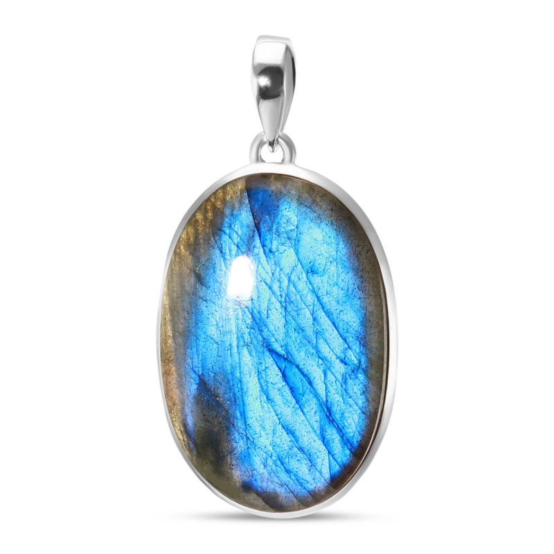 Pendentif Argent 925 Labradorite Ovale 24x36mm