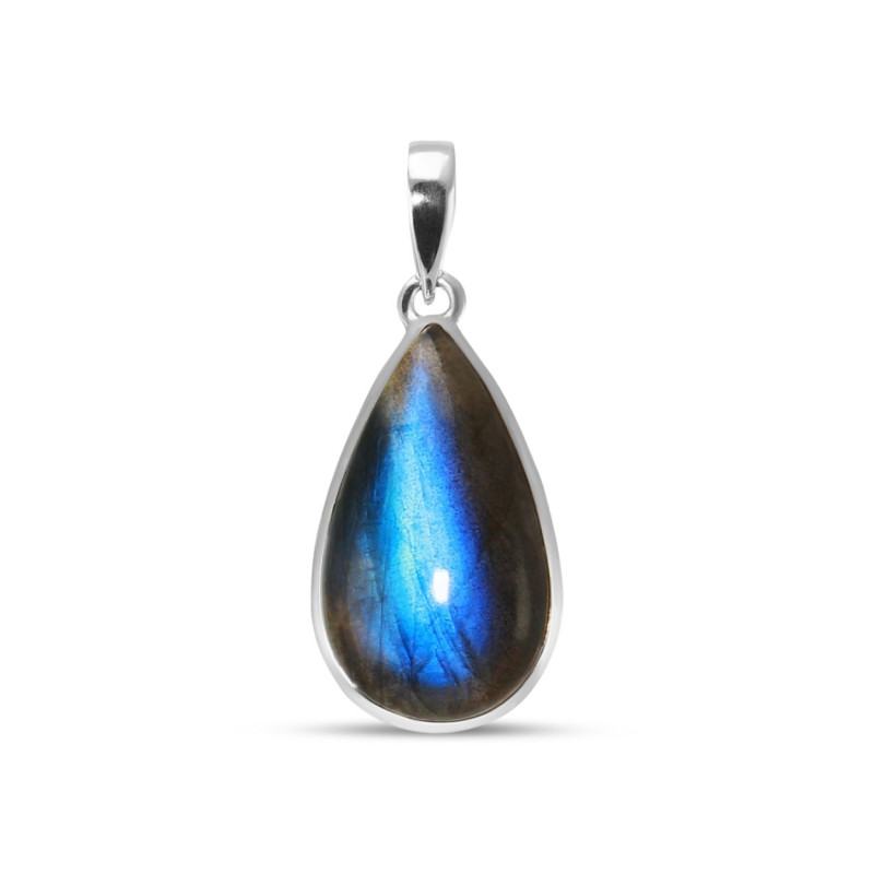 Pendentif Argent 925 Labradorite Poire 16x27mm