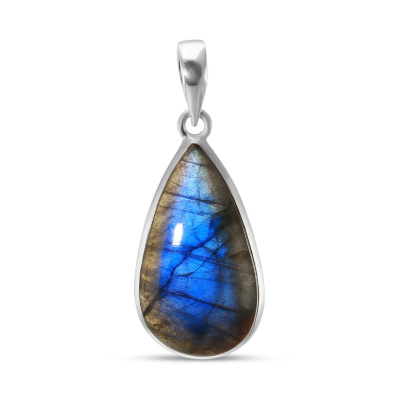 Pendentif Argent 925 Labradorite Poire 16x29mm