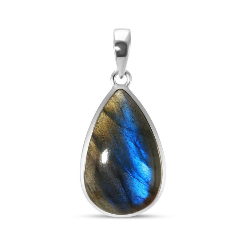 Pendentif Argent 925 Labradorite Poire 18x28mm