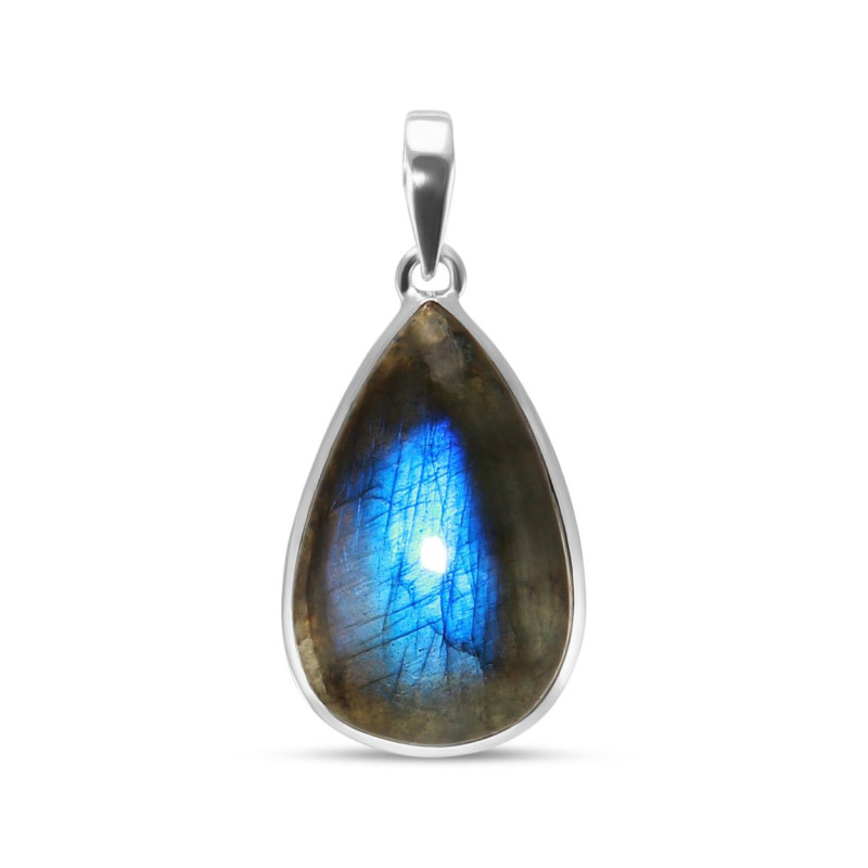 Pendentif Argent 925 Labradorite Poire 18x30mm