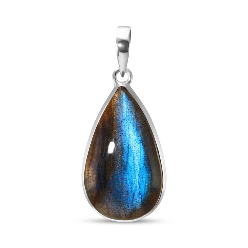 Pendentif Argent 925 Labradorite Poire 18x31mm