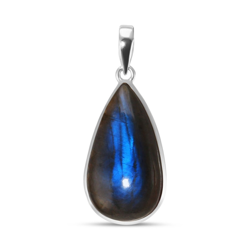 Pendentif Argent 925 Labradorite Poire 18x32mm