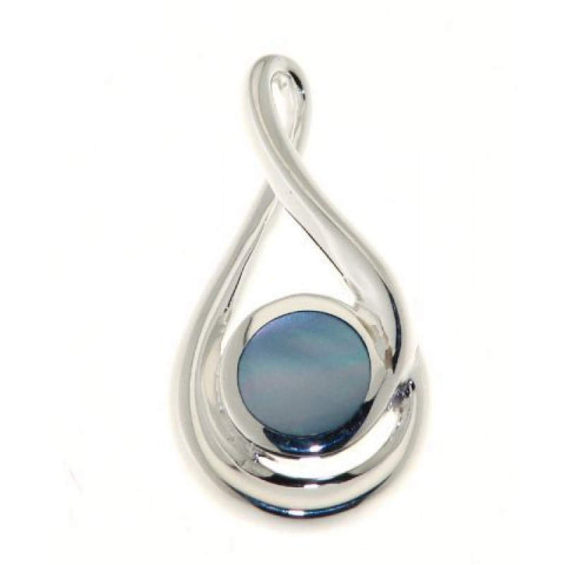 Pendentif Argent 925 Nacre Bleue