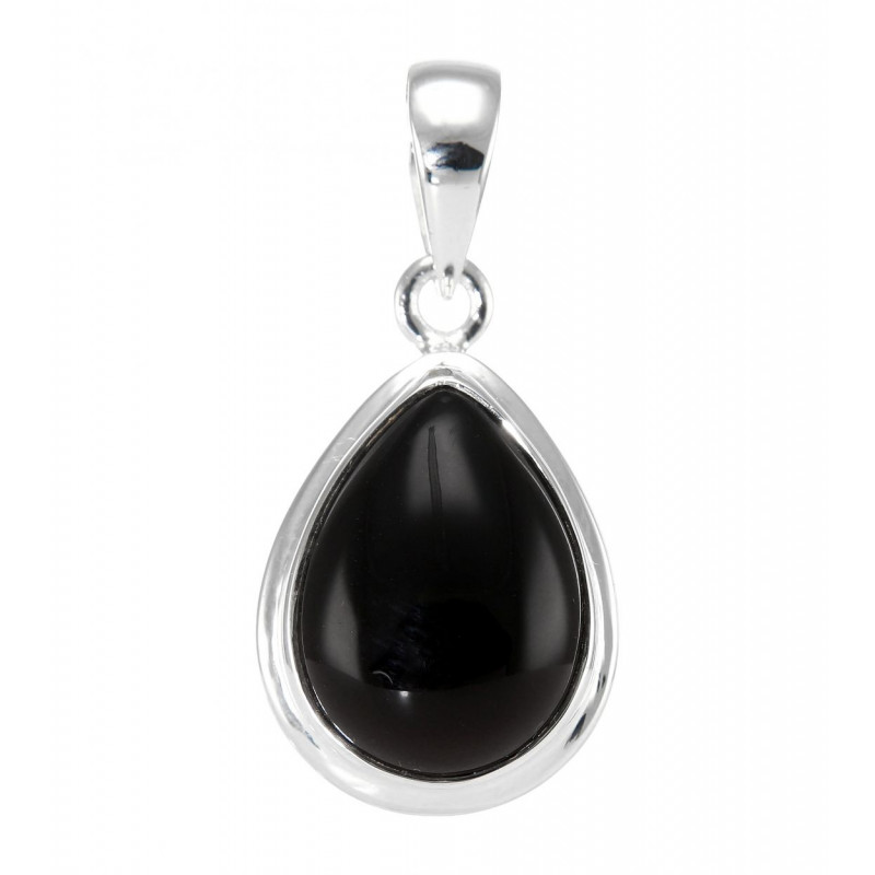 Pendentif Argent 925 Onyx Poire 18x13mm