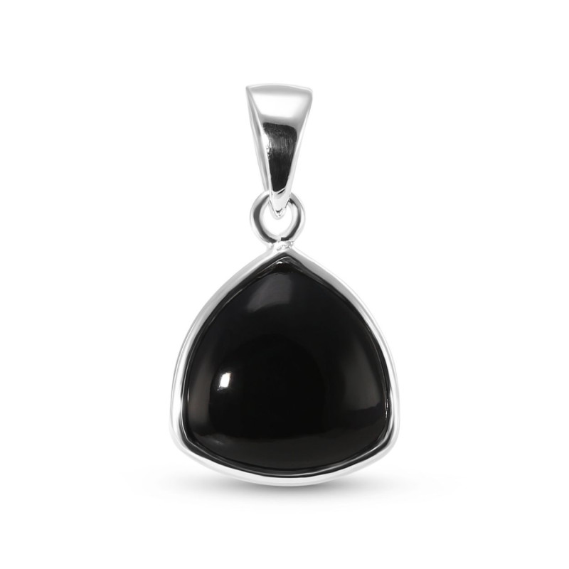 Pendentif Argent 925 Onyx Triangulaire 10x10mm Cabochon