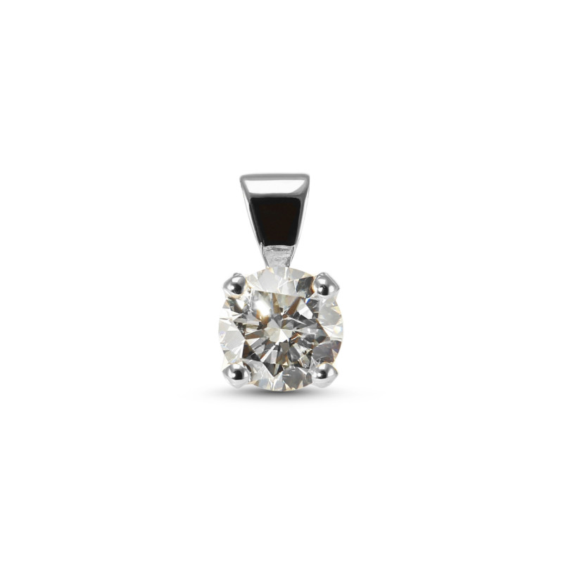 Pendentif Or Blanc 750 Diamant 0.72 carat D i1