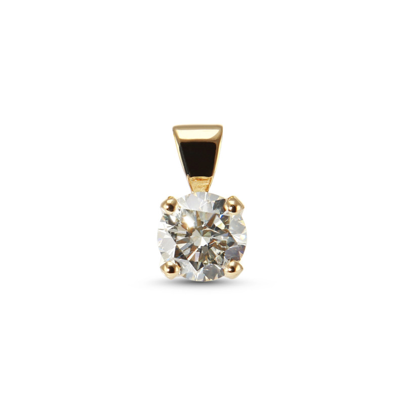 Pendentif Or Jaune 750 Diamant 0.77 carat G i1