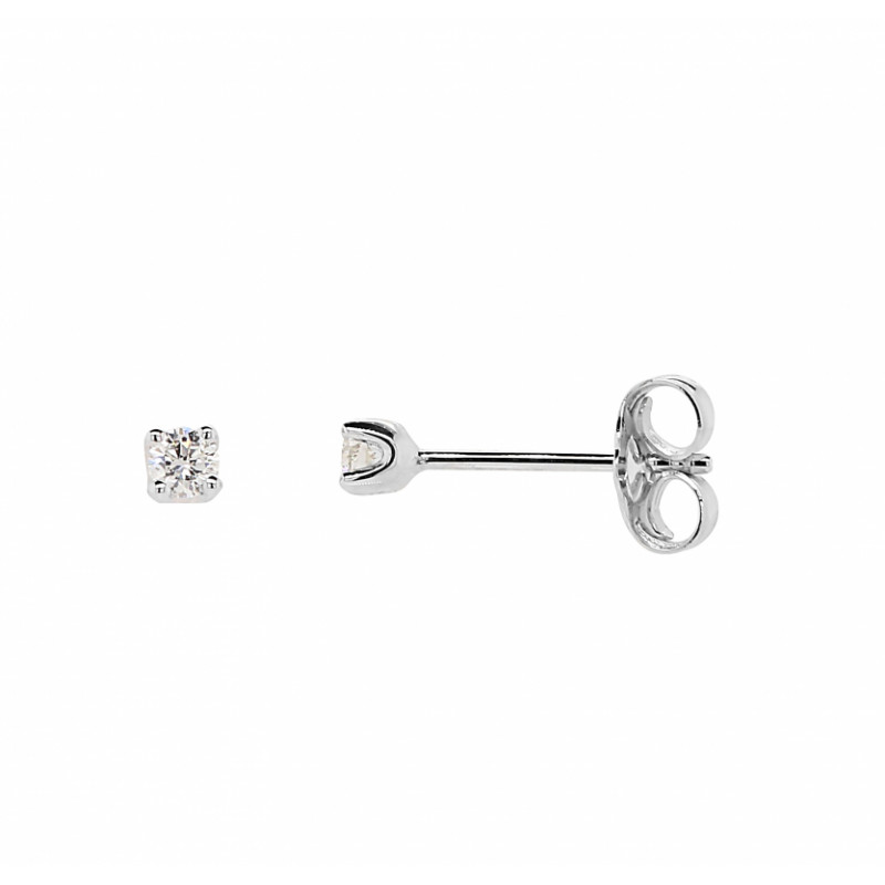 Puces d'oreilles Or Blanc 750 Diamant 0.15 carat